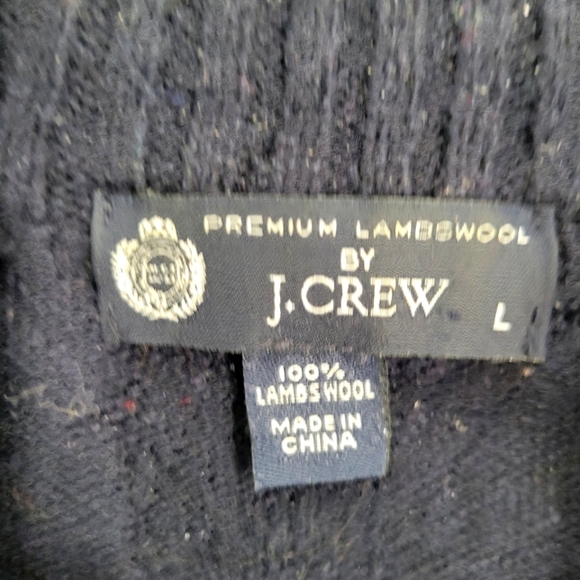 J Crew lambswool Men's Argyle Sweater Navy Size L - Picture 4 of 4
